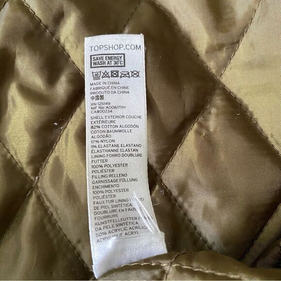 TOPSHOP Brown Parka Quilted Lined Winter Jacket with Faux Fur Trim Size US 6 - Picture 12 of 12